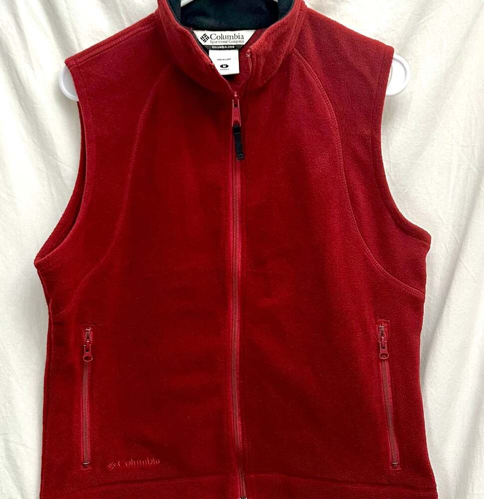 Columbia Women Fleece Vest Full Zip Double Pocket Size M